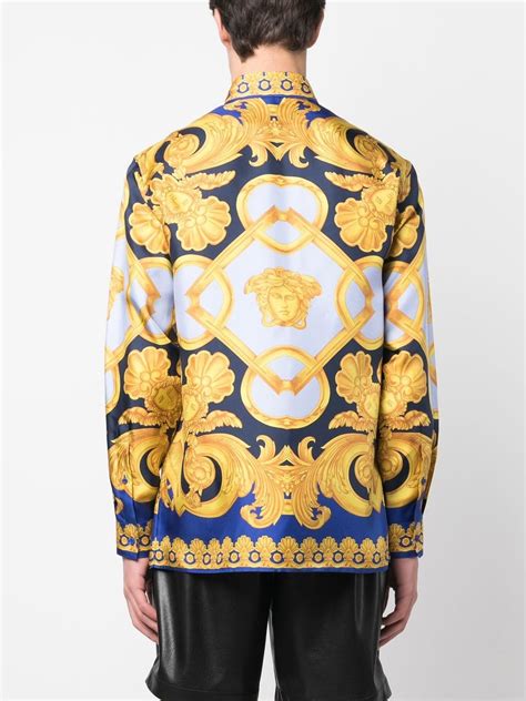 maglietta versace con stampa barocca sulle spalle